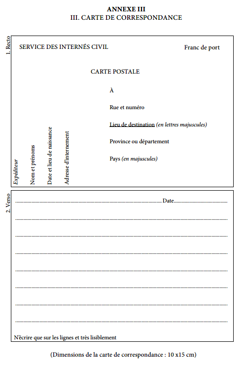 Carte de correspondence